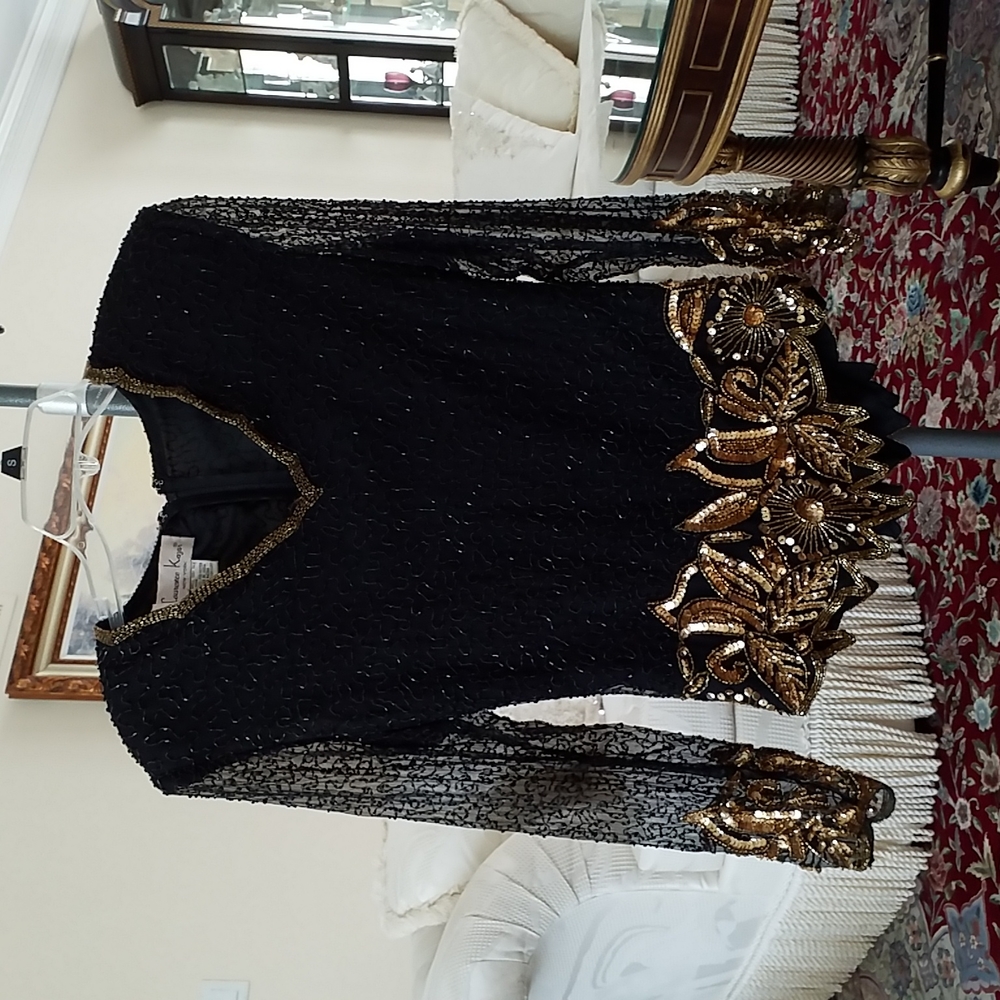 Laurence Kazar Vintage 80s Sequin Dressy Top.